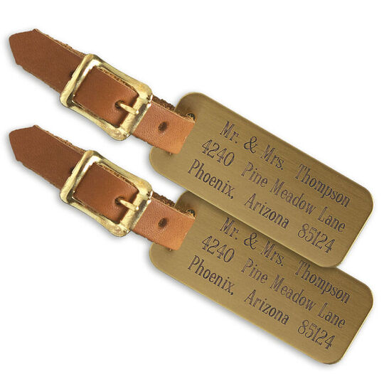 Brass Luggage Tags - Set of 2